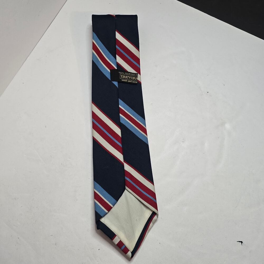 Vintage Trevira Red White Blue Striped Necktie Patriotic USA 52" Polyester